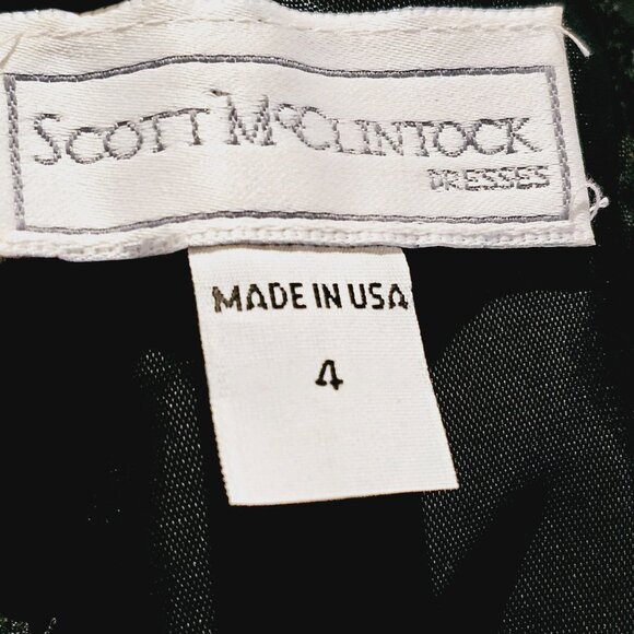 Vintage 1980's Scott McClintock Jacquard Satin Lace Off the Shoulder Dress, Sz 4 - Picture 7 of 8